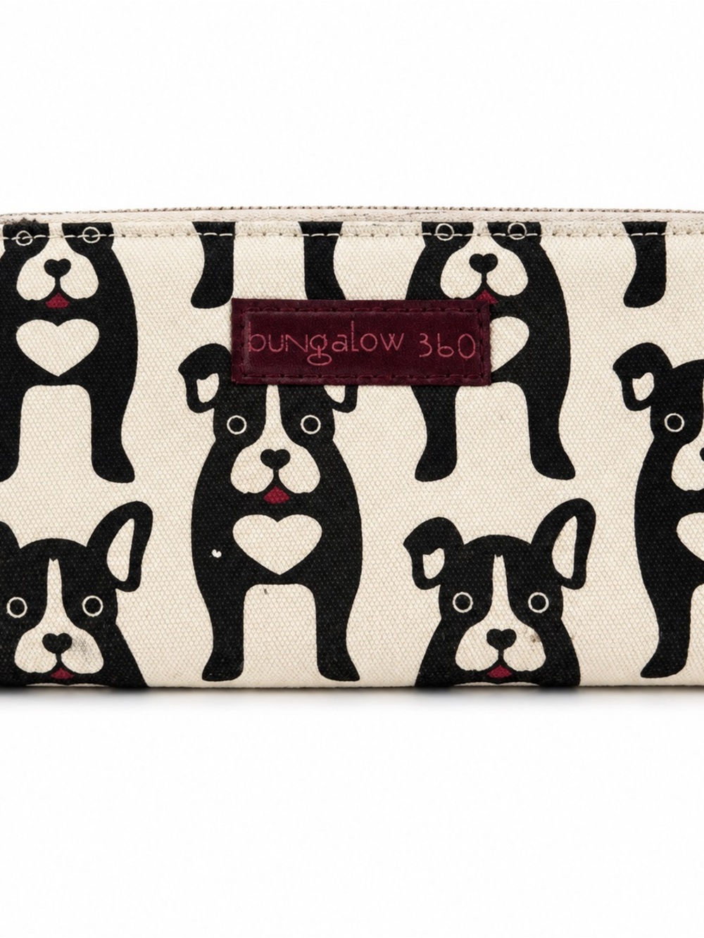 bungalow 360 Cream & Black Dog Pattern Zip Wallet
